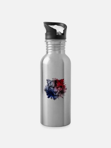 Panama - Trinkflasche mit integriertem Trinkhalm - Lightsilver