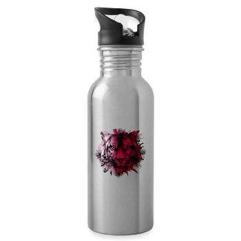 Qatar - Water bottle with straw - silver - Right