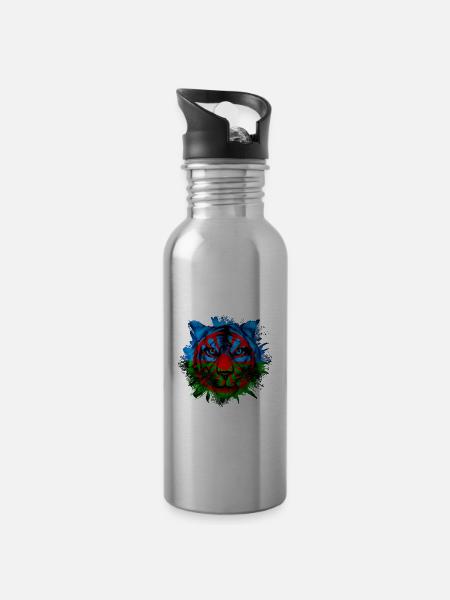 Roma - Trinkflasche mit integriertem Trinkhalm - Lightsilver