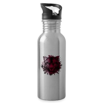Qatar - Water bottle with straw - silver - Right