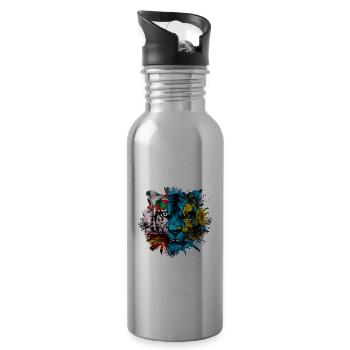 St. Pierre und Miquelon - Trinkflasche mit integriertem Trinkhalm - Lightsilver - Rechts