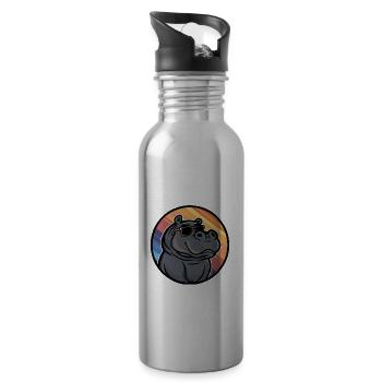 Nilpferd Cool Sommer - Trinkflasche mit integriertem Trinkhalm - Lightsilver - Rechts