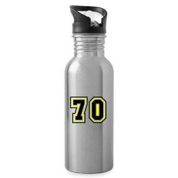 70 number symbol - Water bottle with straw - silver - Right