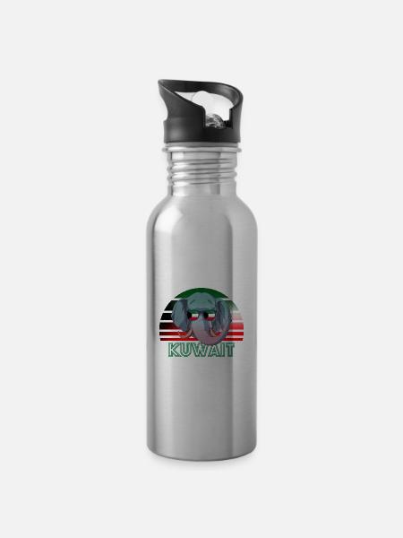 Kuwait - Trinkflasche mit integriertem Trinkhalm -
