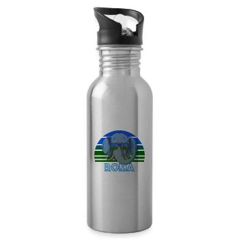 Roma - Trinkflasche mit integriertem Trinkhalm - Lightsilver - Rechts