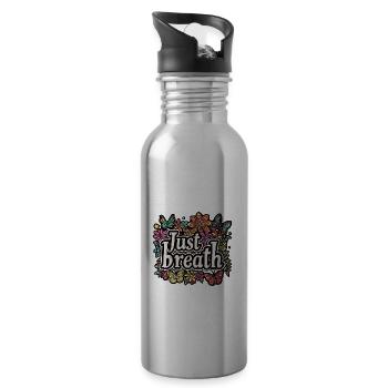 Just Inspiration Zitat Schmetterlinge - Trinkflasche mit integriertem Trinkhalm - Lightsilver - Rechts