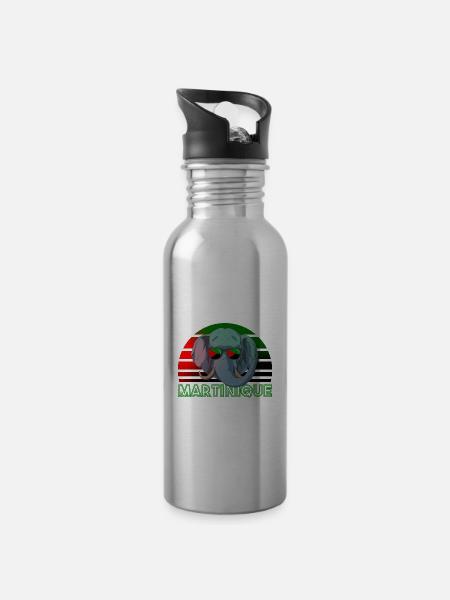 Martinique - Trinkflasche mit integriertem Trinkhalm - Lightsilver