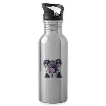 Koala mit Sonnenbrille Bubblegum für einen - Trinkflasche mit integriertem Trinkhalm - Lightsilver - Rechts