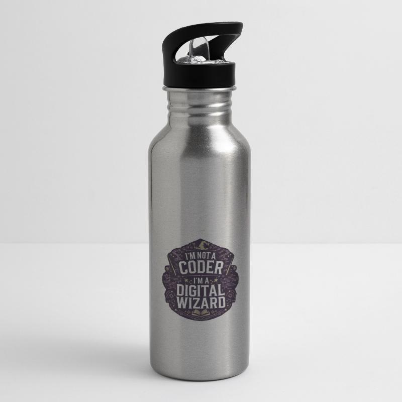 I'm Not a Coder I'm a Digital Wizard Programmer Water bottle with straw