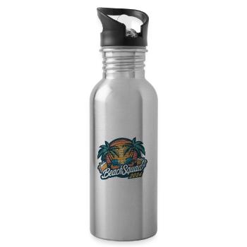 Beach Squad 2024 Tropischer Sonnenuntergang - Trinkflasche mit integriertem Trinkhalm - Lightsilver - Rechts
