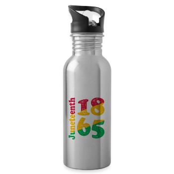 Juneteenth - Water bottle with straw - silver - Right