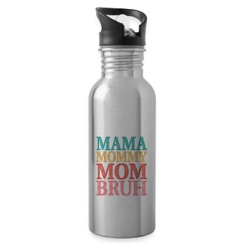 Mama Mommy Mom Bruh - Trinkflasche mit integriertem Trinkhalm - Lightsilver - Rechts