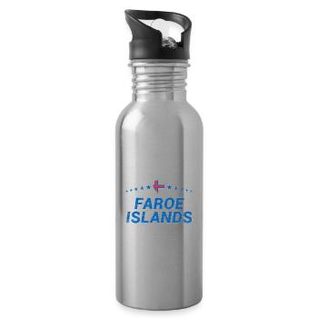 Faroe Islands - Water bottle with straw - silver - Right