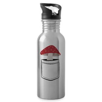 My Mushroom in the Pocket - Chest Pocket - Water bottle with straw - silver - Right