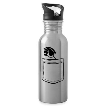 Mein Hobby Horse in der Tasche - Brusttasche - Trinkflasche mit integriertem Trinkhalm - Lightsilver - Rechts