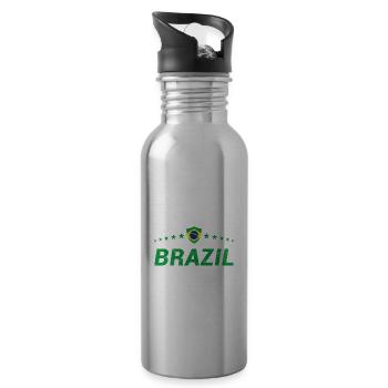 Brésil - Gourde avec paille intégrée - argent clair - Droite