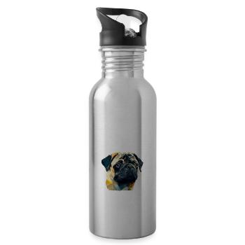 PUG - Water bottle with straw - silver - Right