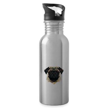 PUG - Water bottle with straw - silver - Right