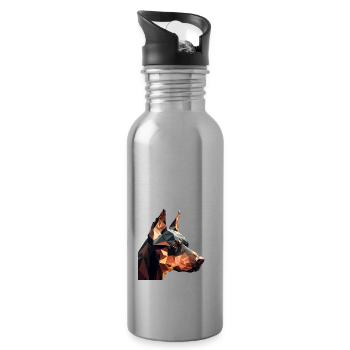 DOBERMANN - Trinkflasche mit integriertem Trinkhalm - Lightsilver - Rechts