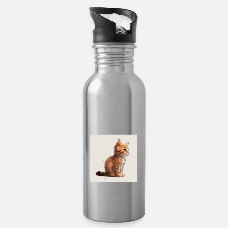 PUTTY - Water bottle with straw - silver