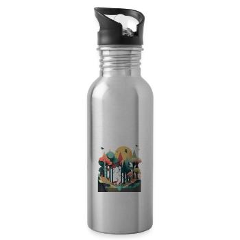 SURREAL - Water bottle with straw - silver - Right