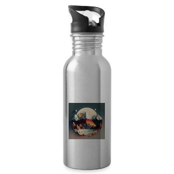 SURREAL - Trinkflasche mit integriertem Trinkhalm - Lightsilver - Rechts