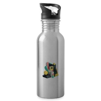 3D - Trinkflasche mit integriertem Trinkhalm - Lightsilver - Rechts