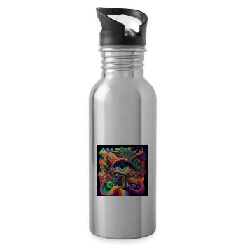 TRIPPY AUGE - Trinkflasche mit integriertem Trinkhalm - Lightsilver - Rechts
