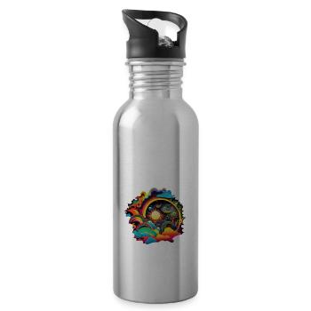 SURREAL - Water bottle with straw - silver - Right