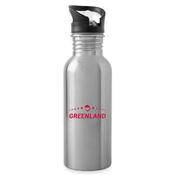 Groenland - Gourde avec paille intégrée - argent clair - Droite