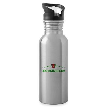 Afghanistan - Water bottle with straw - silver - Right