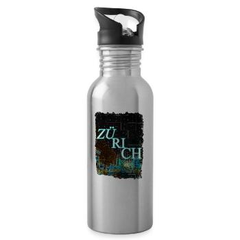 Kanton Zürich Schweiz zu Weihnachten - Trinkflasche mit integriertem Trinkhalm - Lightsilver - Rechts