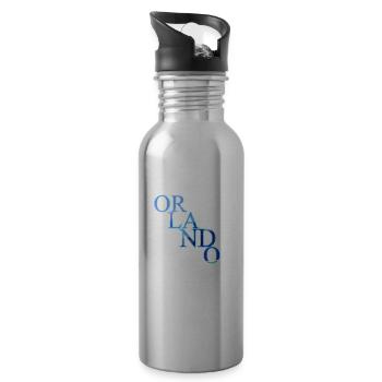 Orlando lettering - Water bottle with straw - silver - Right
