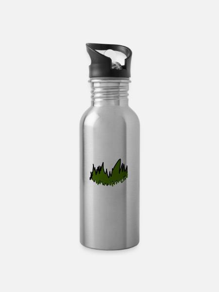 Gras - Trinkflasche mit integriertem Trinkhalm - Lightsilver