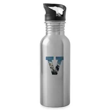 Shirt with letter V - Water bottle with straw - silver - Right