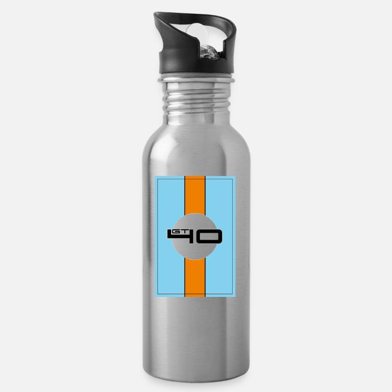 GT40 design de course - Gourde avec paille intégrée - argent clair