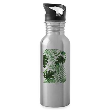 Tropical 2 - Trinkflasche mit integriertem Trinkhalm - Lightsilver - Rechts