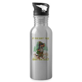If You Don't Talk To Your Dog für einen Jäger - Trinkflasche mit integriertem Trinkhalm - Lightsilver - Rechts