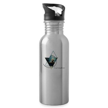 Hybride paresseux-ours fluffy - Gourde avec paille intégrée - argent clair - Droite
