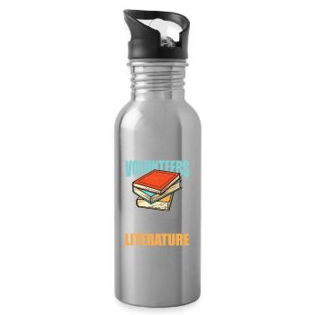 What Do Volunteers Libraries Literature - Trinkflasche mit integriertem Trinkhalm - Lightsilver - Rechts
