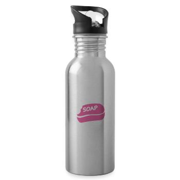 Soap What? It's Not Like I Care für einen - Trinkflasche mit integriertem Trinkhalm - Lightsilver - Rechts