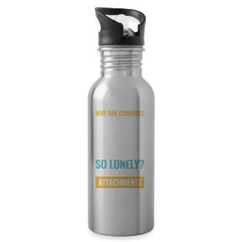 Why Are Cybersec People So Lonely - Trinkflasche mit integriertem Trinkhalm - Lightsilver - Rechts