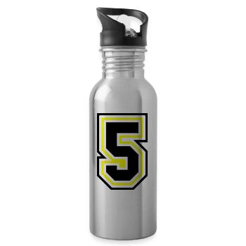 5 Number symbol - Water bottle with straw - silver - Right