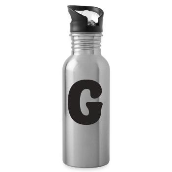 G - Water bottle with straw - silver - Right