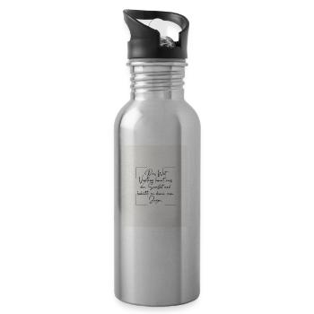 Der Vegetarier - Trinkflasche mit integriertem Trinkhalm - Lightsilver - Rechts