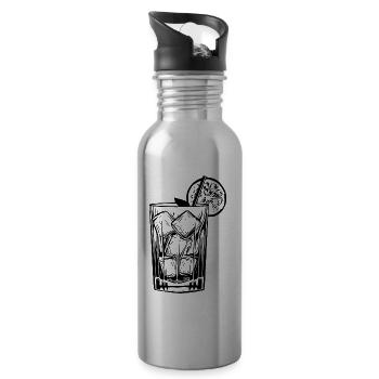 Limonade Drink Symbol - Trinkflasche mit integriertem Trinkhalm - Lightsilver - Rechts