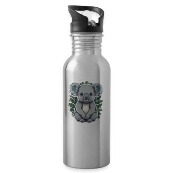 Koala - Trinkflasche mit integriertem Trinkhalm - Lightsilver - Rechts