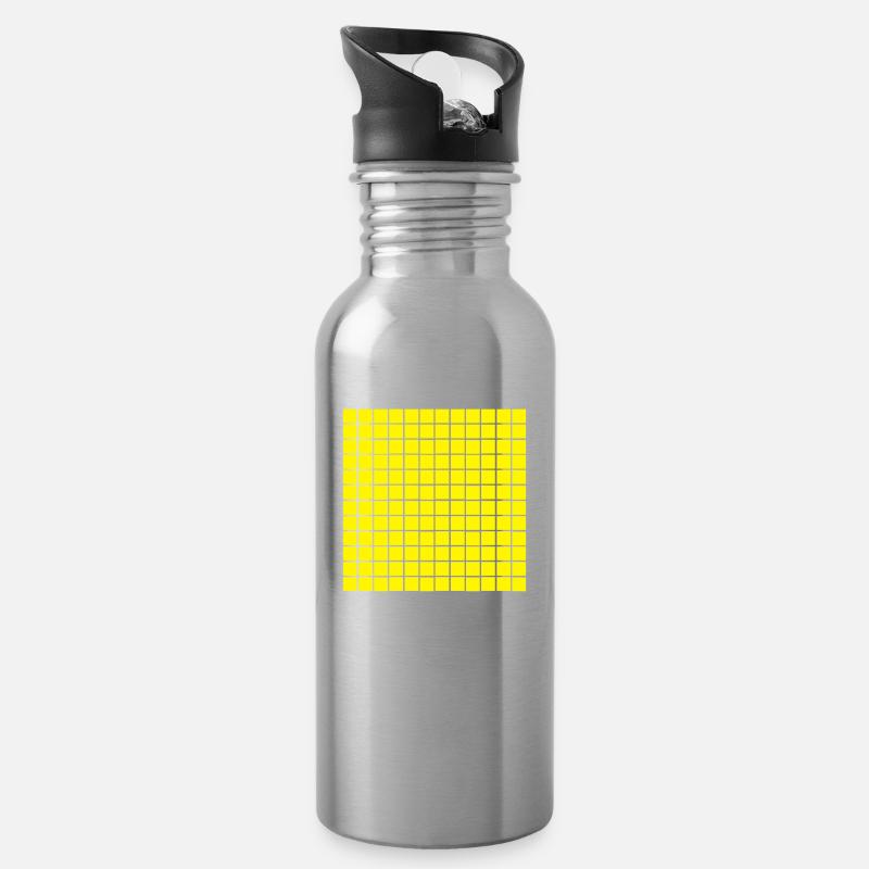many squares - Water bottle with straw - silver