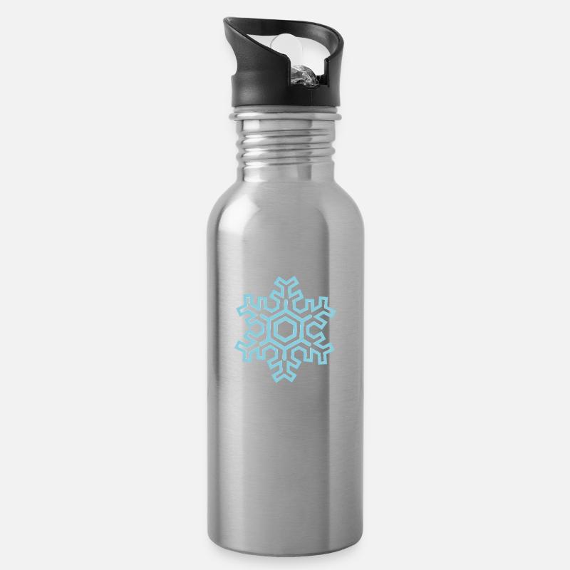 Flocon de neige - Gourde avec paille intégrée - argent clair