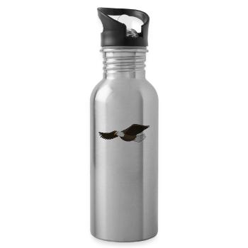 Adler - Trinkflasche mit integriertem Trinkhalm - Lightsilver - Rechts